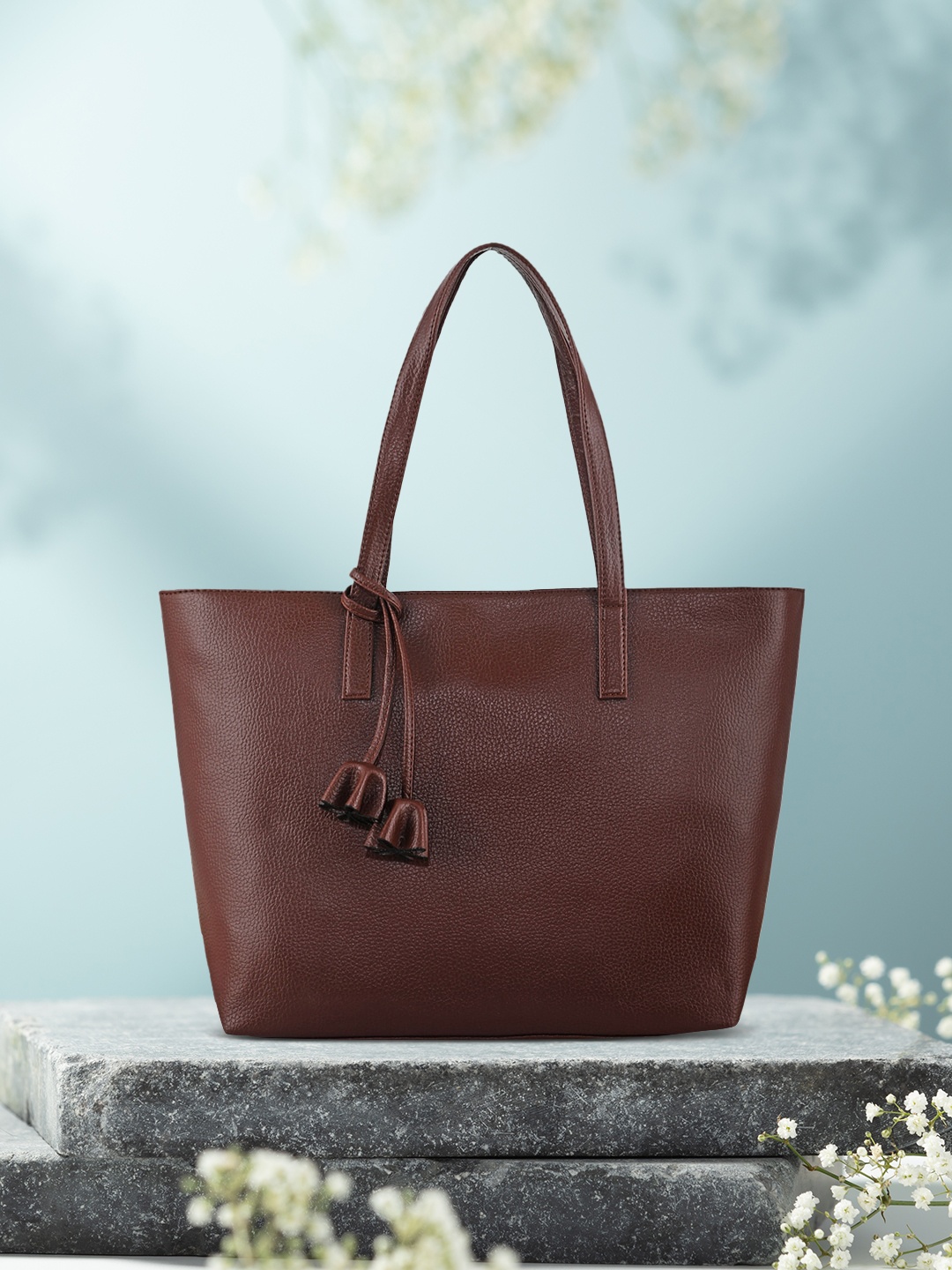 

Toteteca Coffee Brown Structured Shoulder Bag