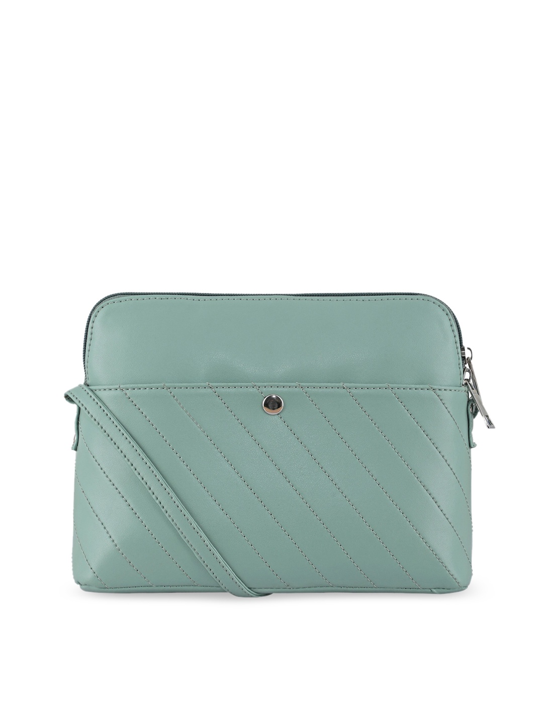

Toteteca Green Textured PU Structured Sling Bag
