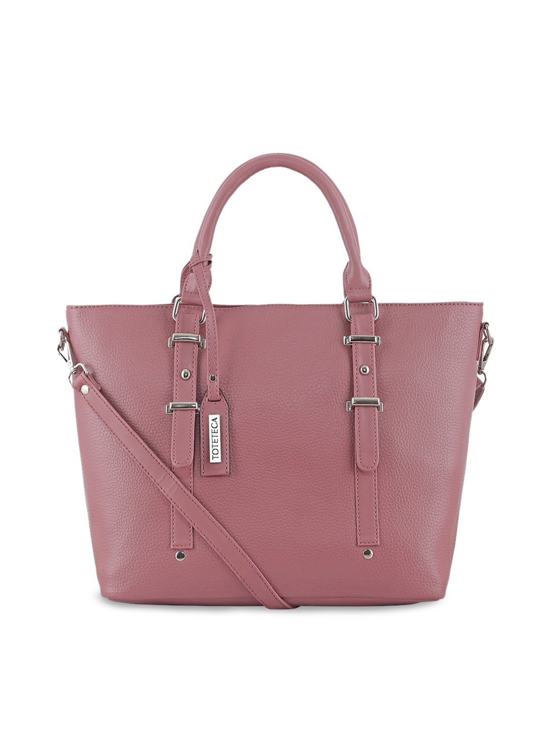 

Toteteca Pink Textured Oversized Structured Handheld Bag