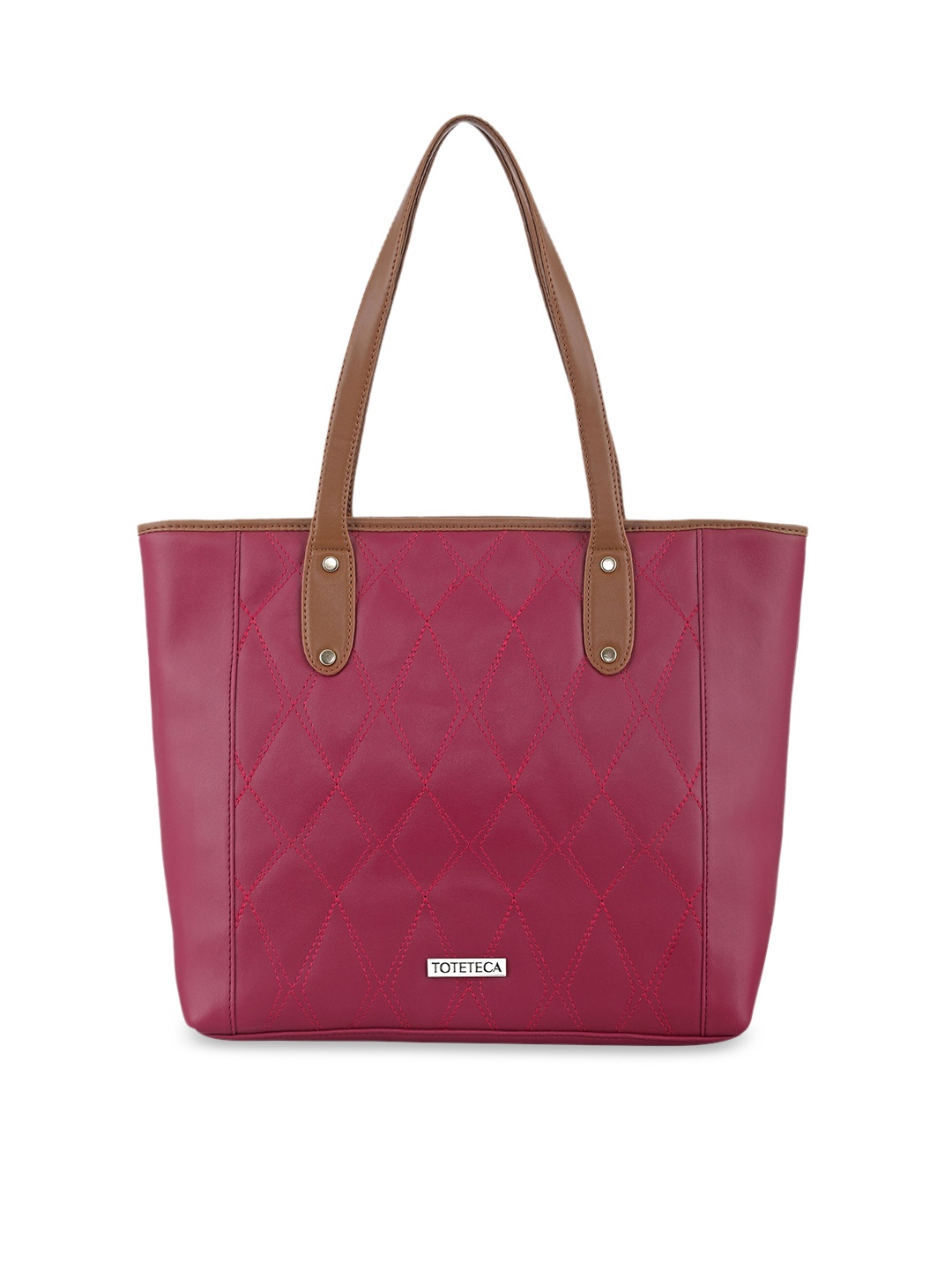 

Toteteca Red Textured Structured Shoulder Bag