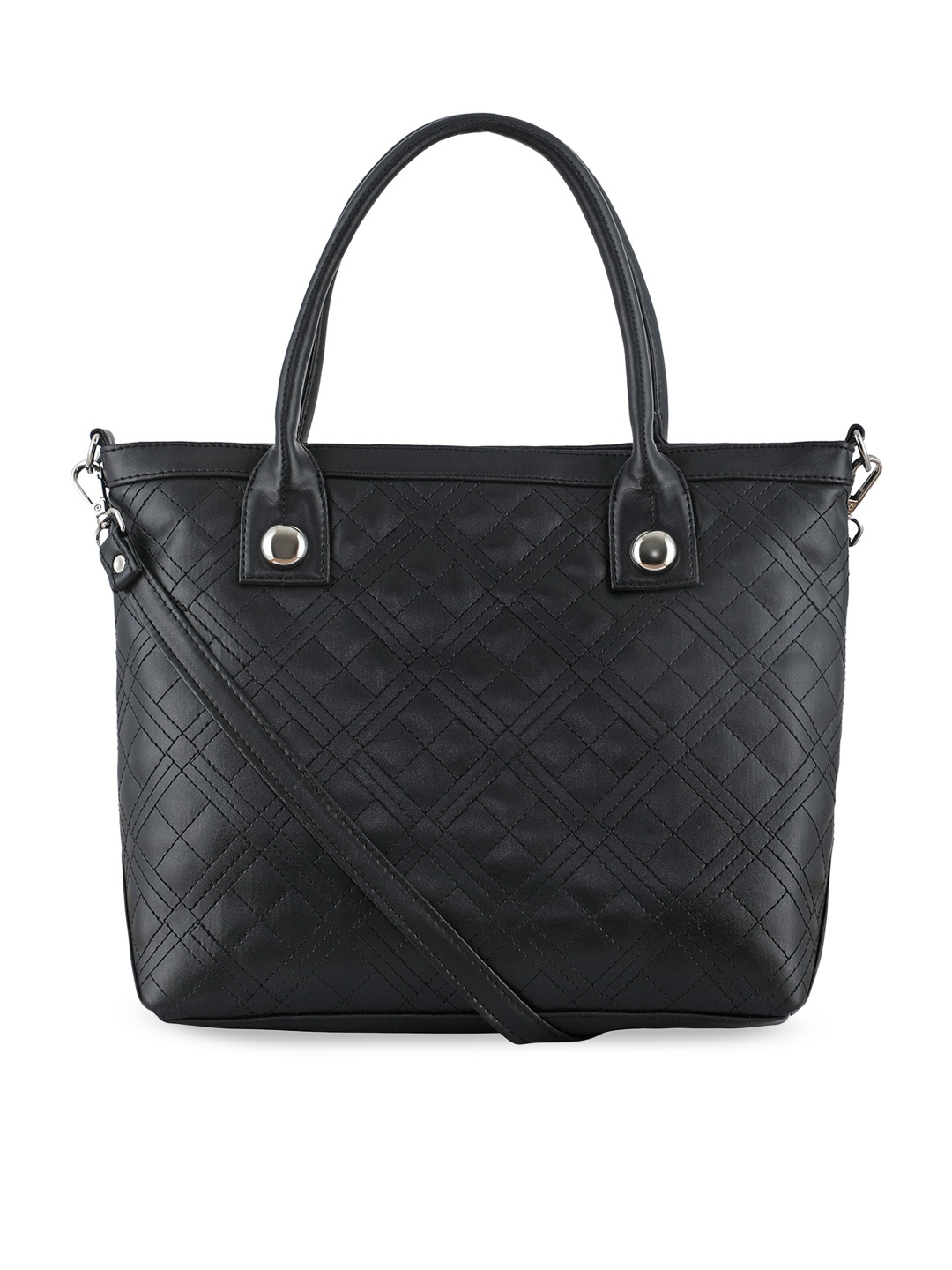 

Toteteca Black Textured PU Structured Shoulder Bag