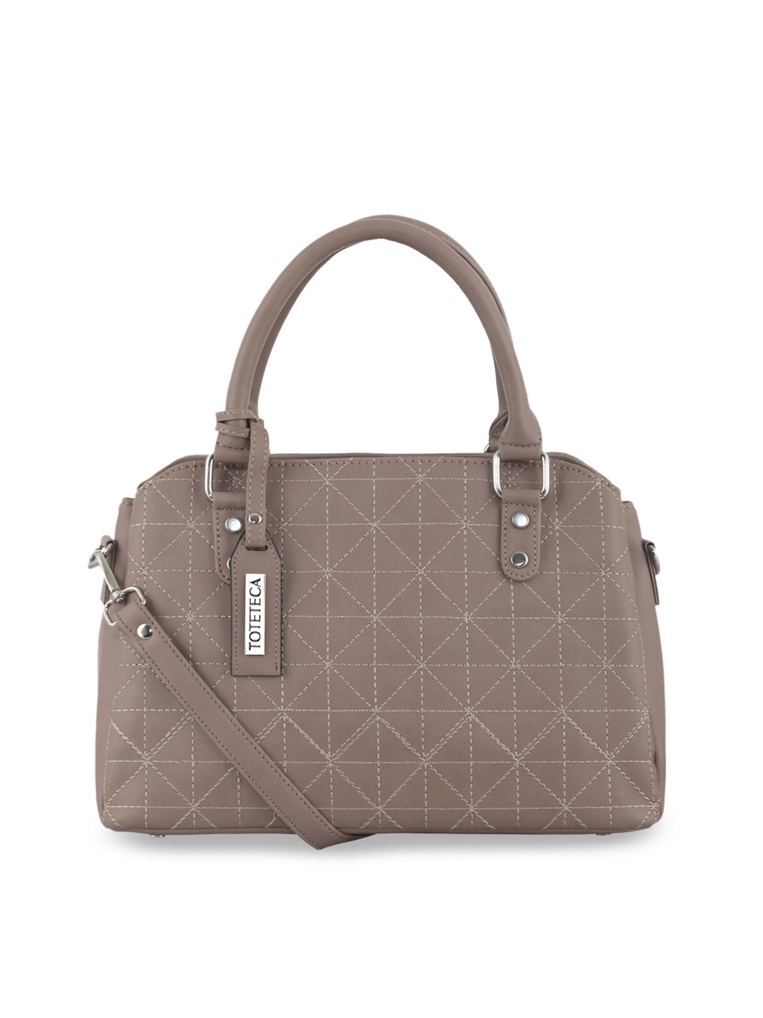 

Toteteca Taupe Textured Structured Handheld Bag