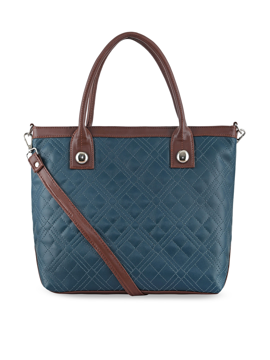 

Toteteca Blue Textured Structured Handheld Bag