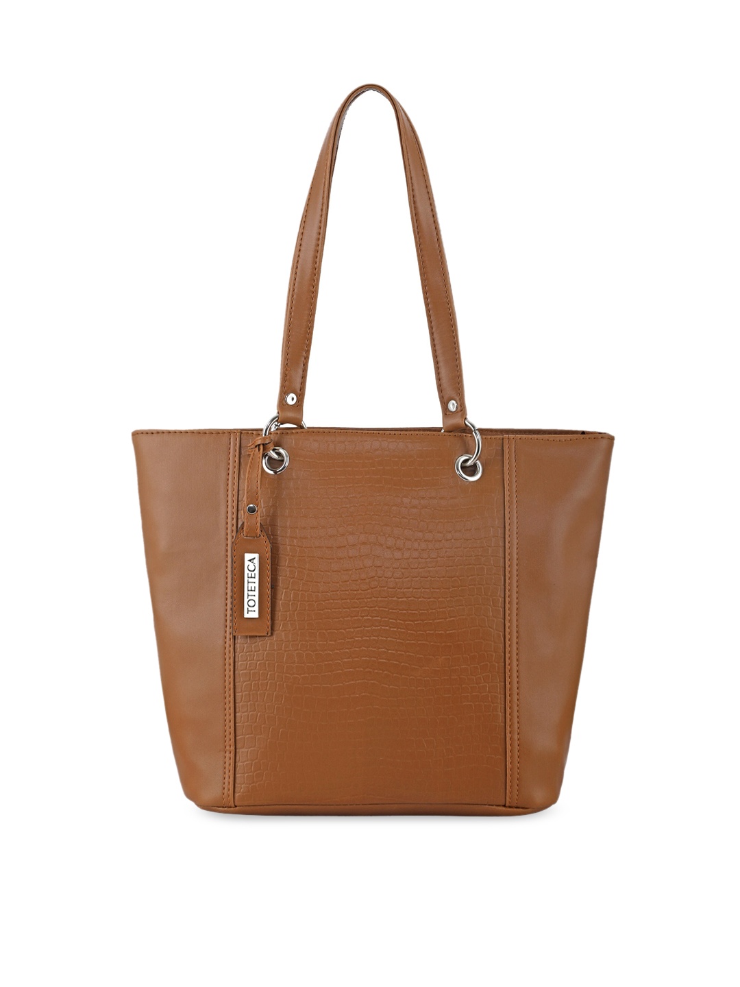 

Toteteca Tan Brown Textured Structured Shoulder Bag