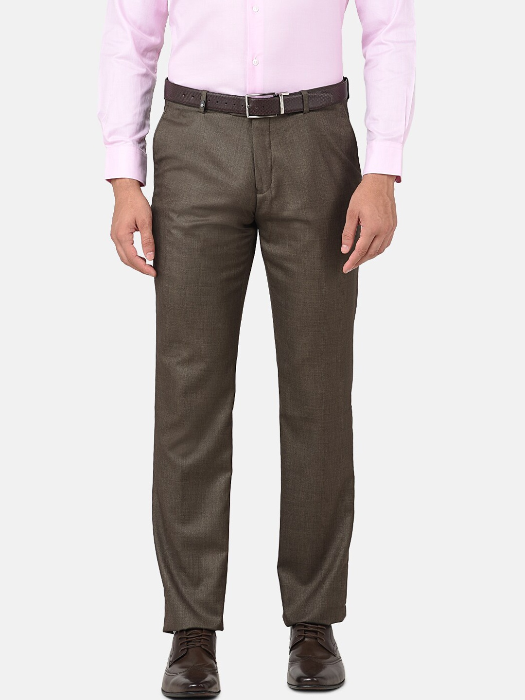 

Oxemberg Men Olive Green Smart Slim Fit Trousers