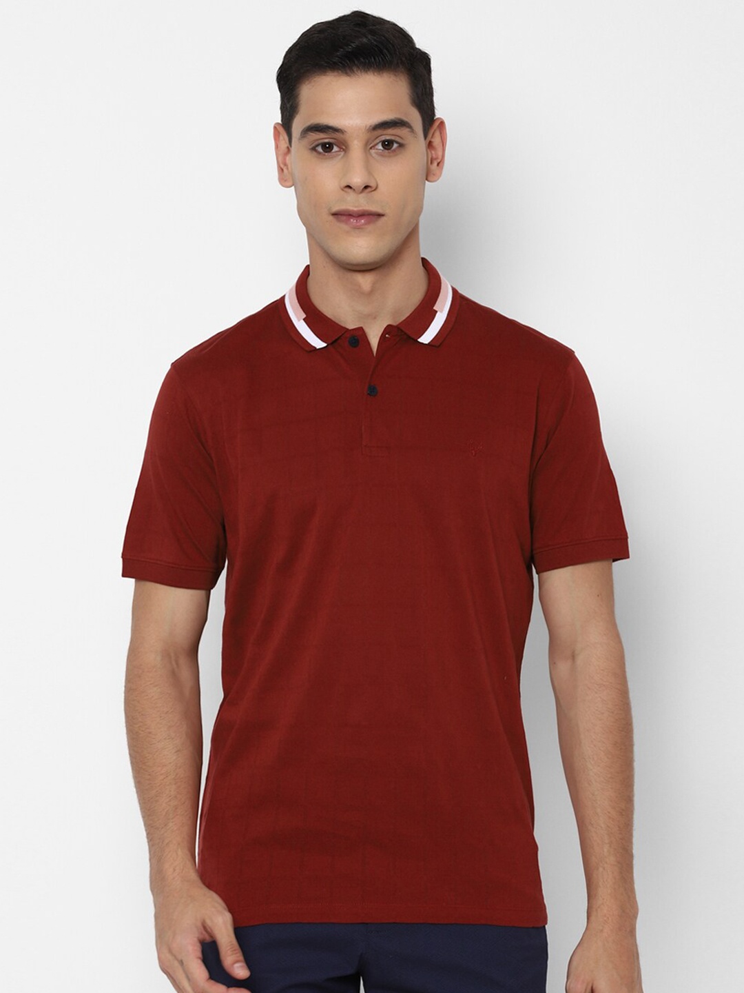 

Allen Solly Men Maroon Polo Collar T-shirt