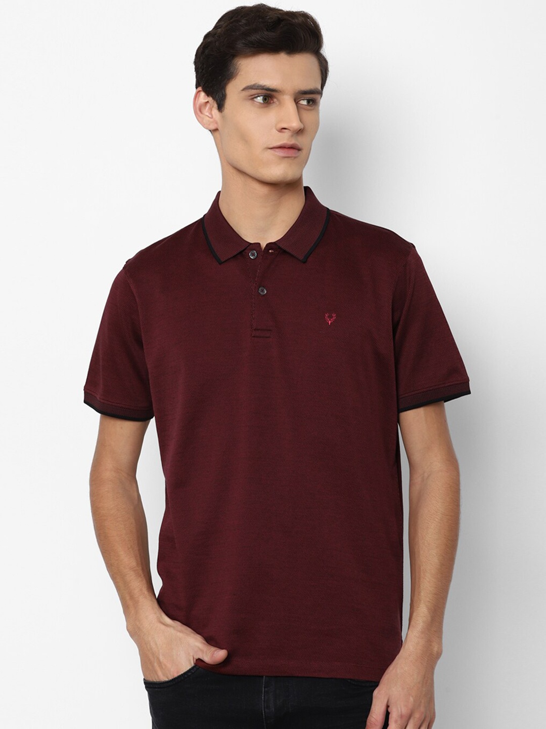 

Allen Solly Men Maroon Polo Collar T-shirt