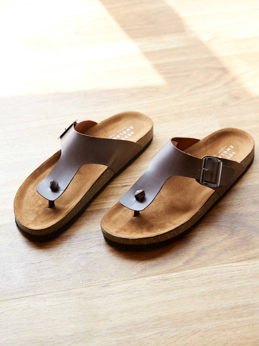 

Peter England Men Brown Solid Comfort Sandal