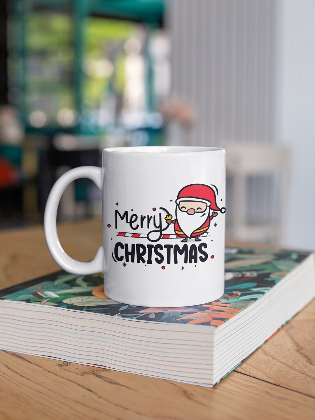 

Oye Happy White & Black Merry Christmas Printed Ceramic Glossy Mugs