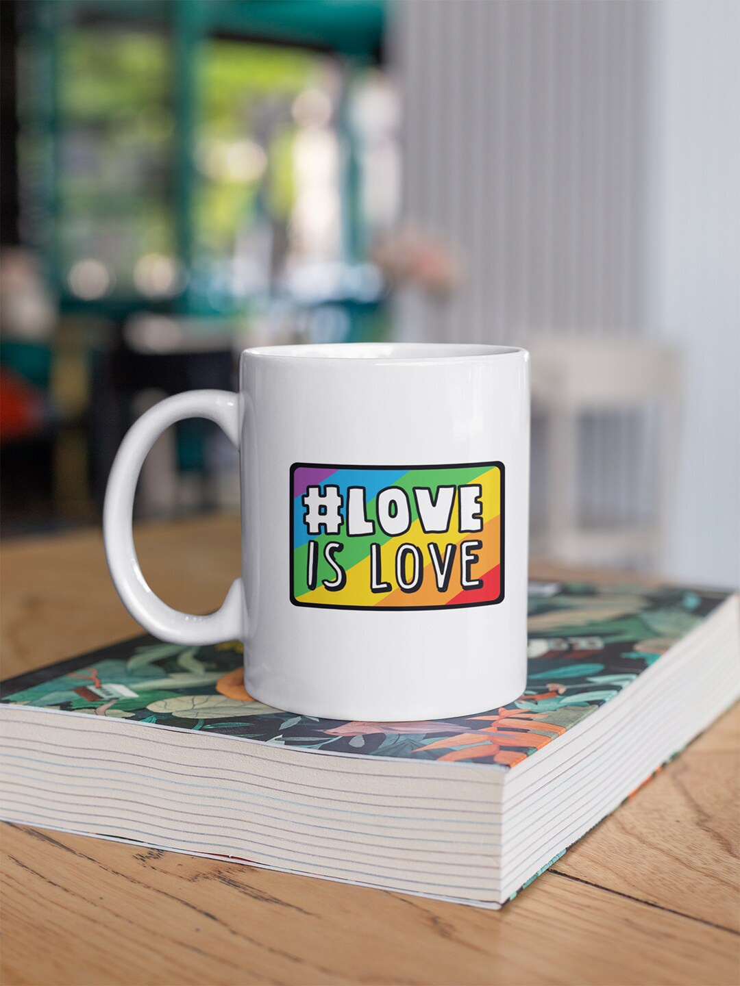 

Oye Happy White & Green Printed Ceramic Glossy Mugs Set of Cups and Mugs