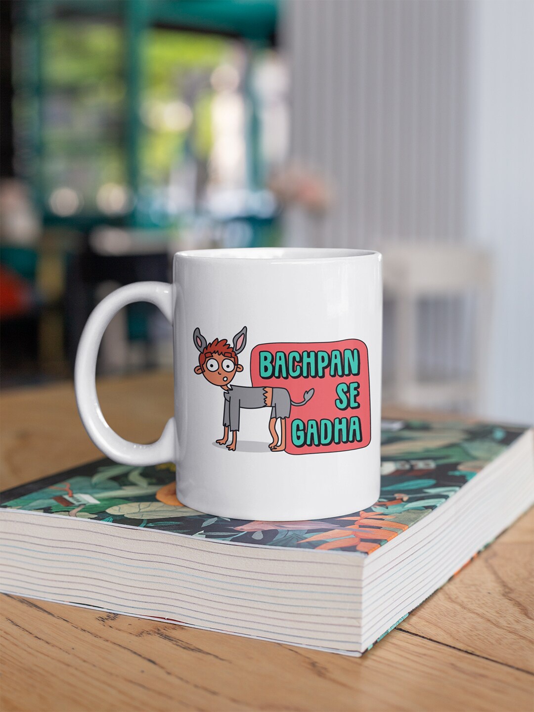 

Oye Happy White Printed Ceramic Glossy Mug