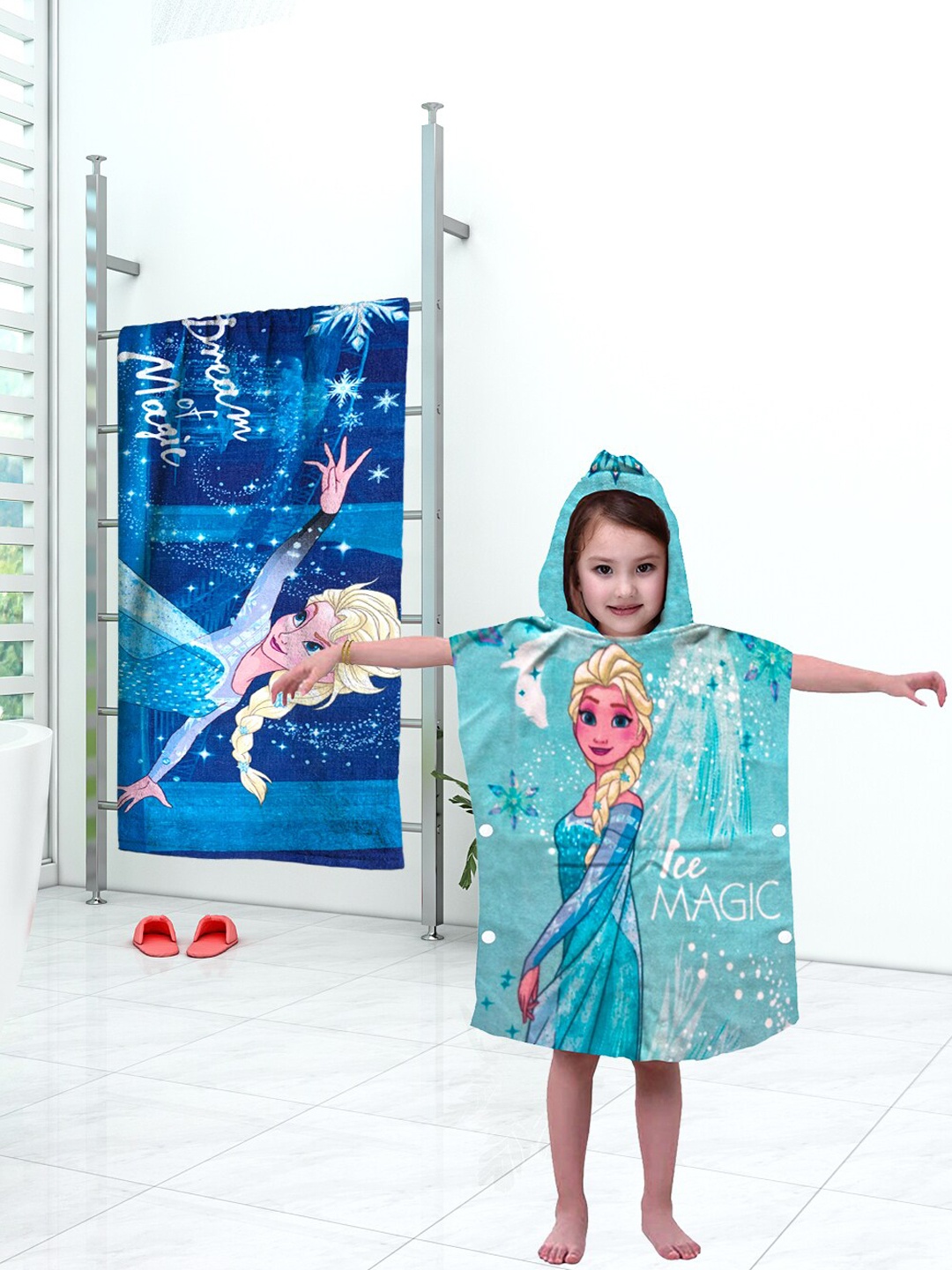 

Disney Kids Multicolored Athom Living Frozen Hooded & Bath Towel Combo, Multi