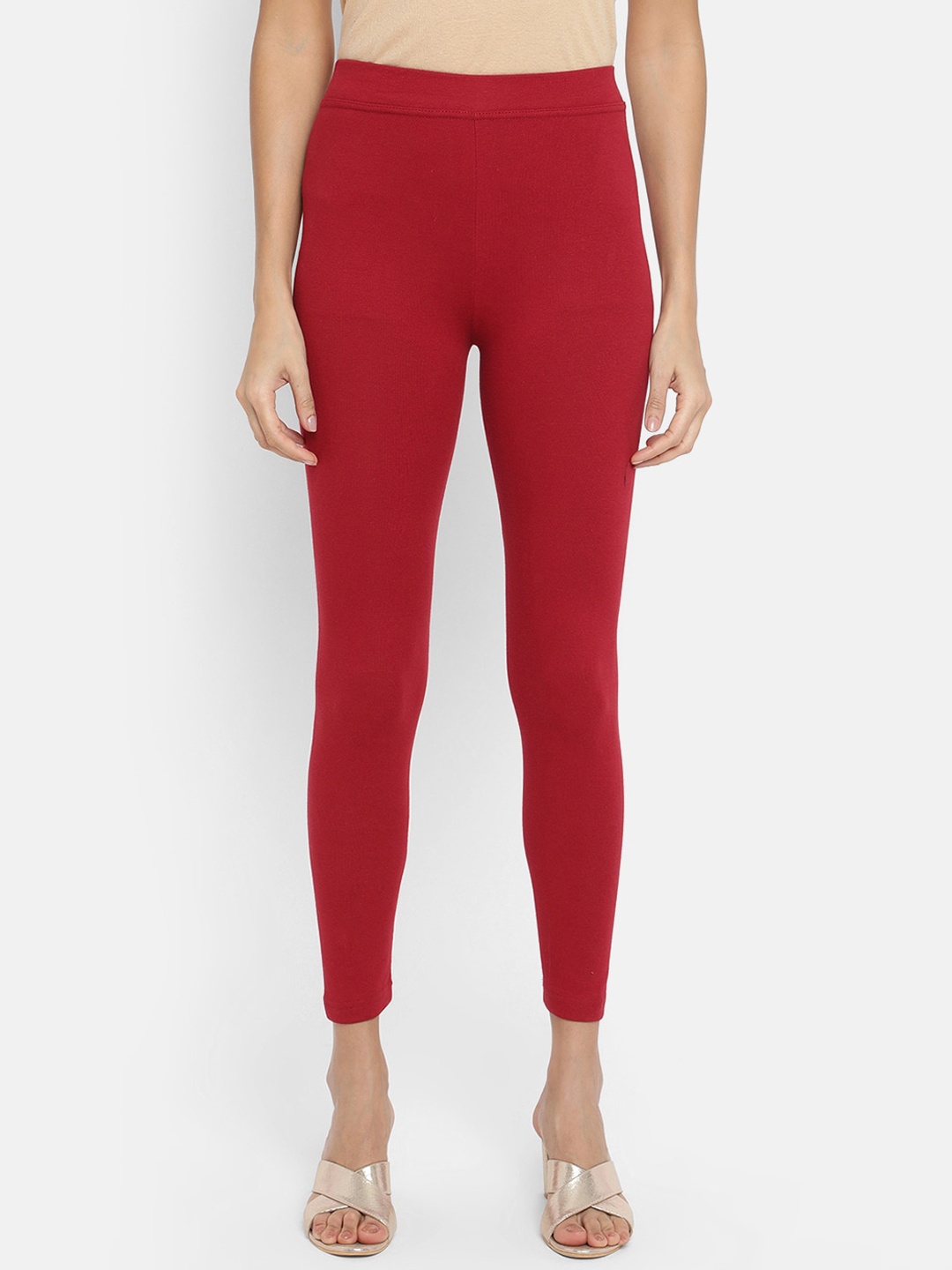 

V2 Value & Variety Women Maroon Solid Ankle-Length Leggings