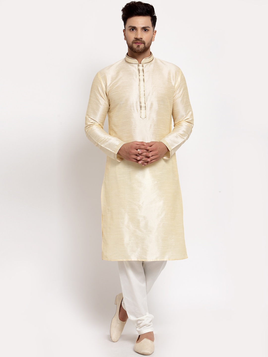 

MOHANLAL SONS Men Beige Thread Work Kurta