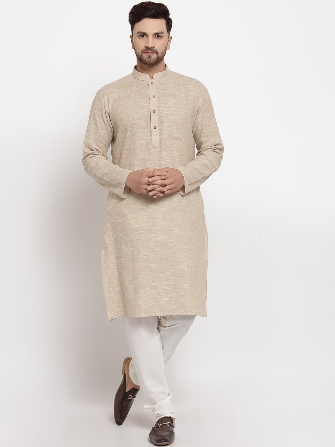 

MOHANLAL SONS Men Beige Cotton Kurta