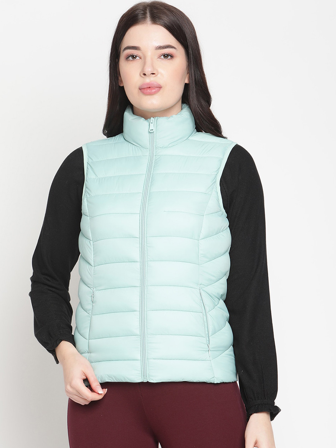 

Madame Women Green Lightweight Padded Jacket