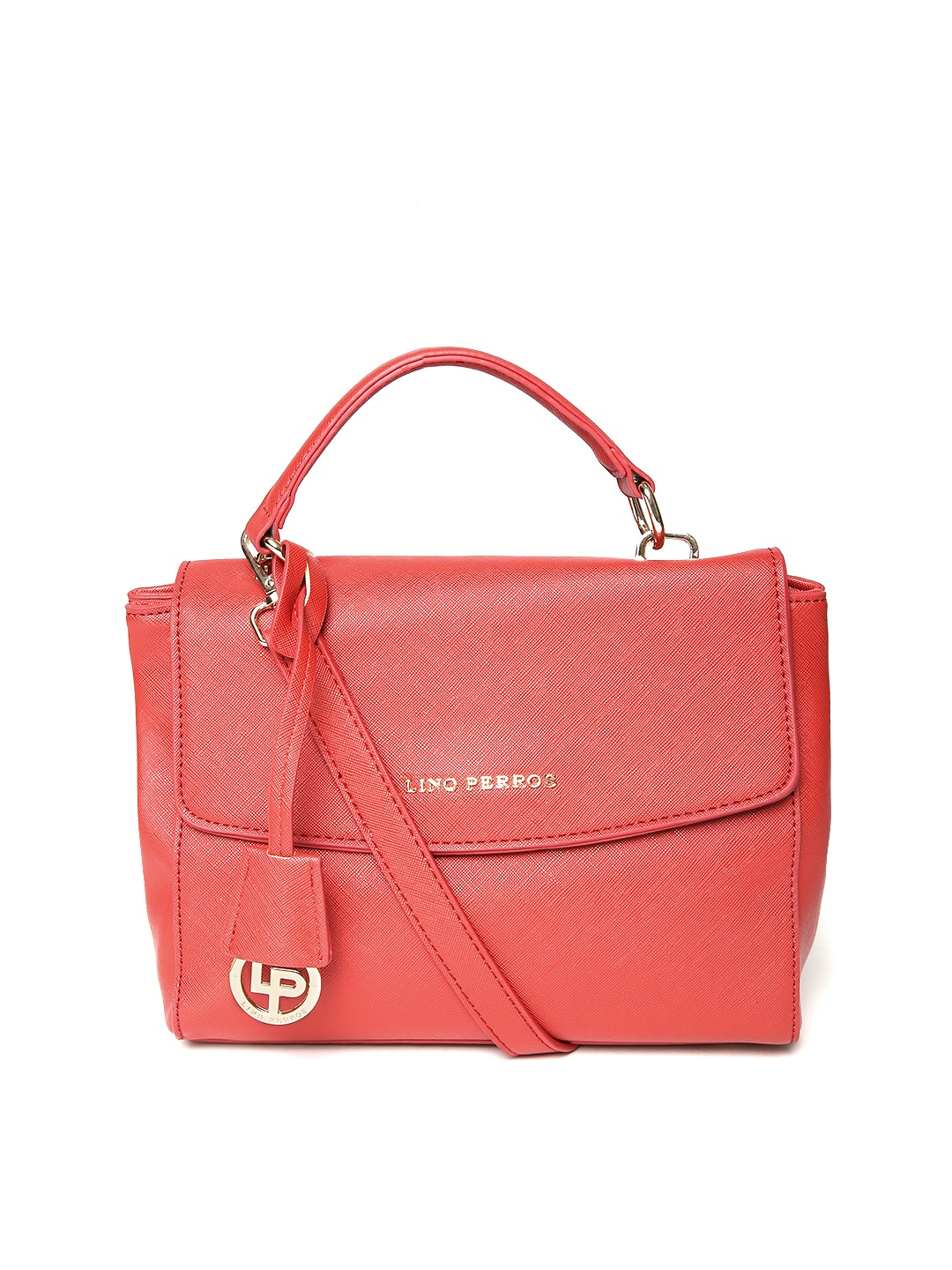 

Lino Perros Red Satchel Bag with Sling Strap