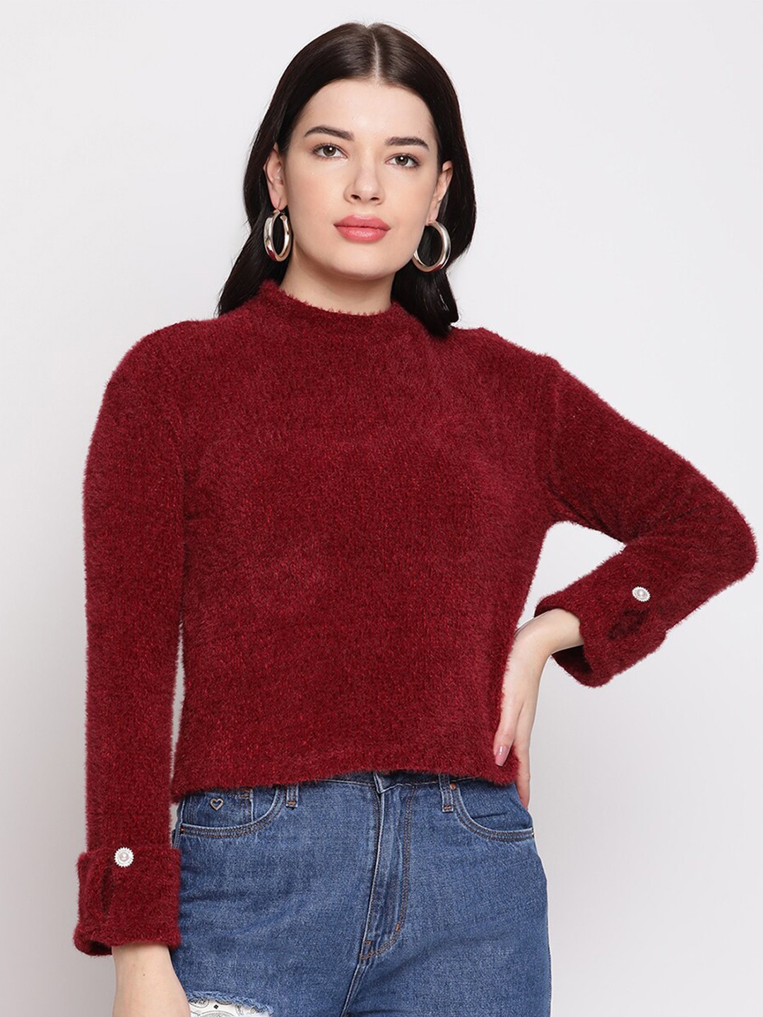 

Madame Maroon Round Neck Top