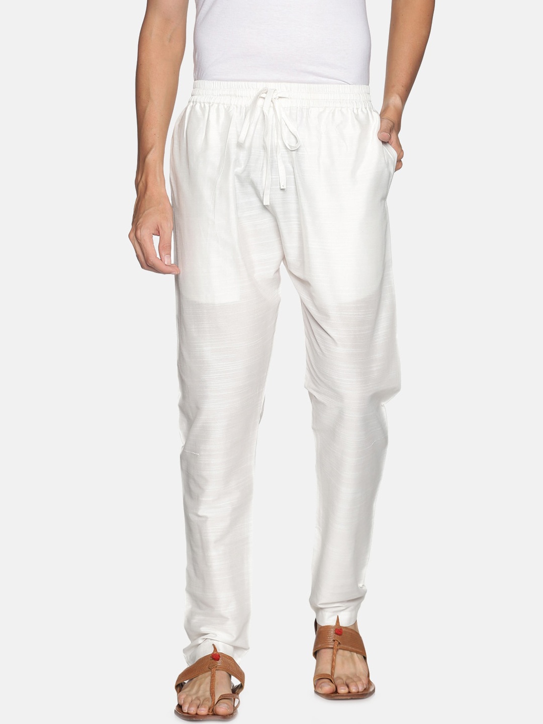

Saffron Threads Men White Original Easy Wash Pyjama