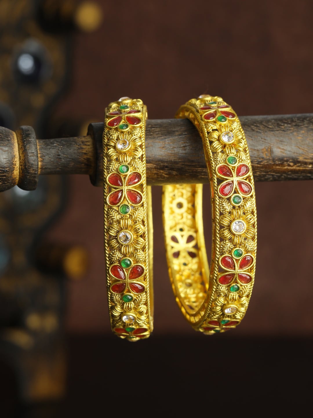 

Priyaasi Set Of 2 Gold-Plated Bangles