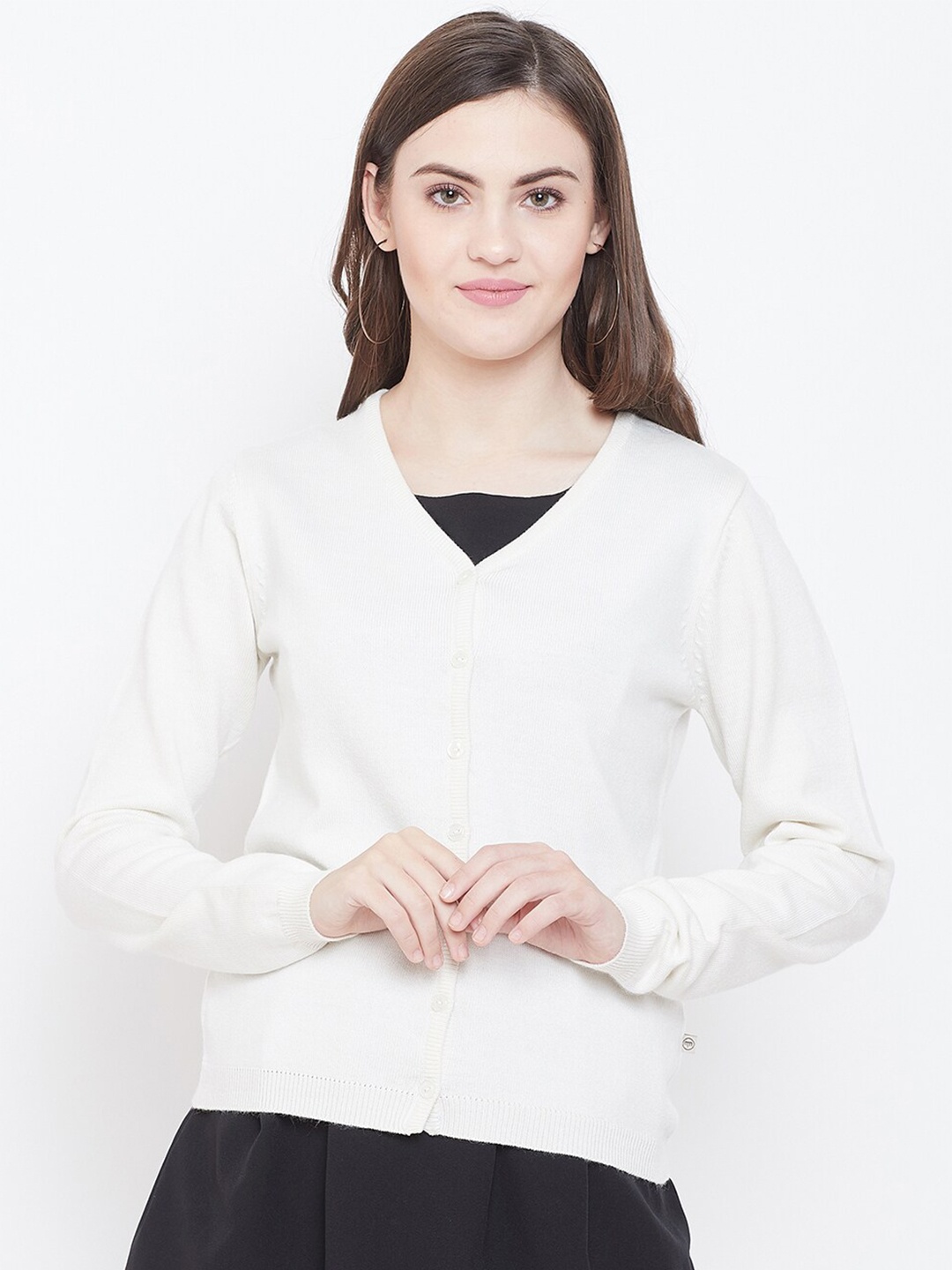 

Madame Women Off-White Woolen Cardigan