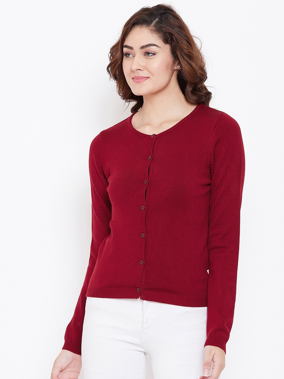 

Madame Women Maroon Cardigan