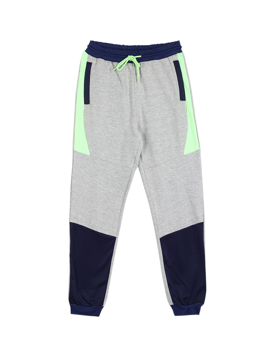 

Cherokee Boys Grey & Navy Blue Colourblocked Straight-Fit Joggers