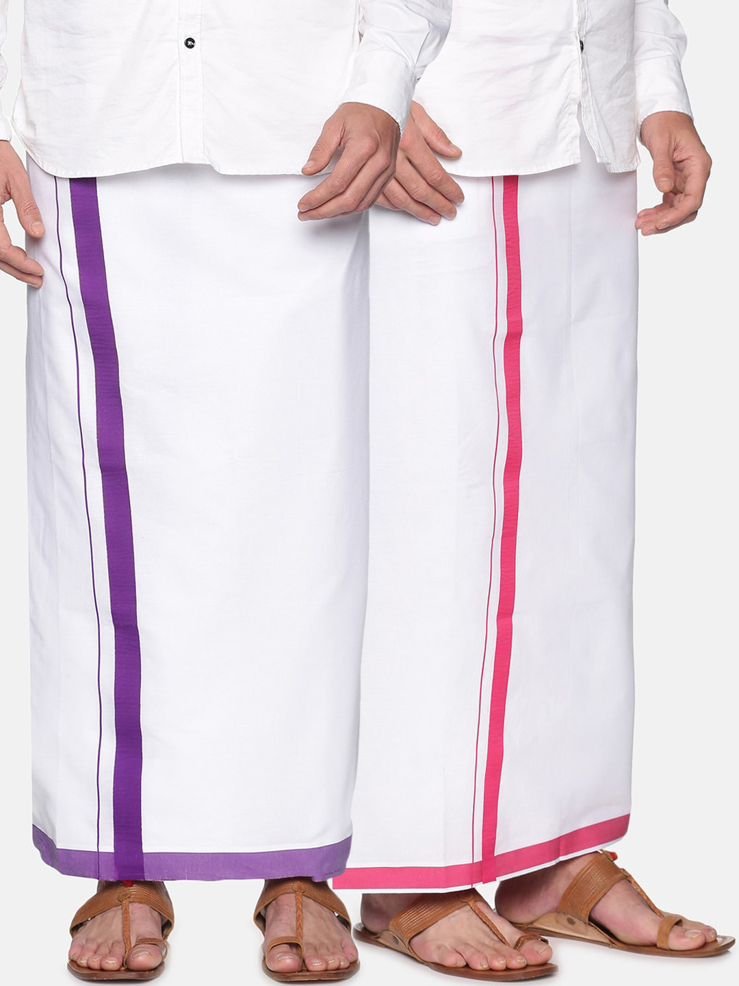 

Sethukrishna Men Pack Of 2 White Solid Regular Dhoti