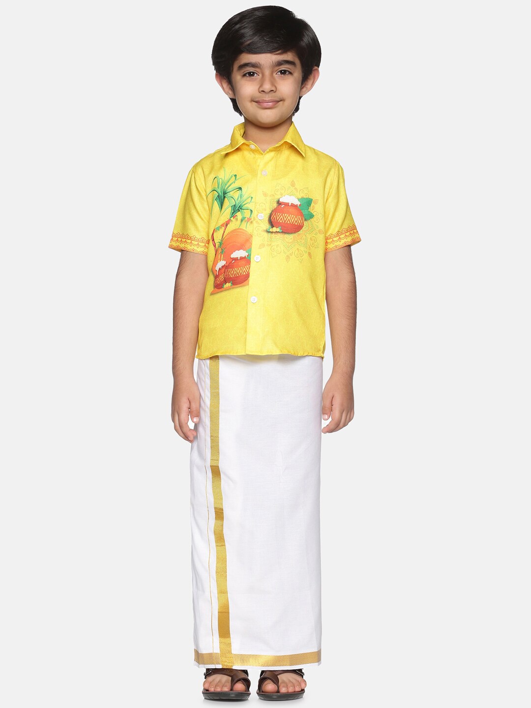 

Sethukrishna Boys Yellow Printed Shirt