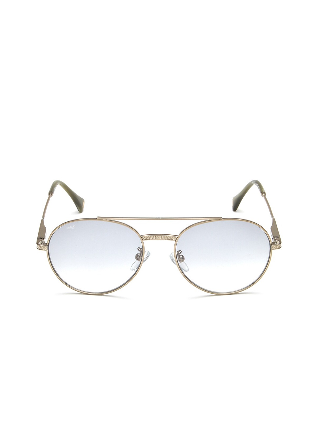 

Image Unisex Blue Lens & Silver-Toned Round Sunglasses with Polarised Lens