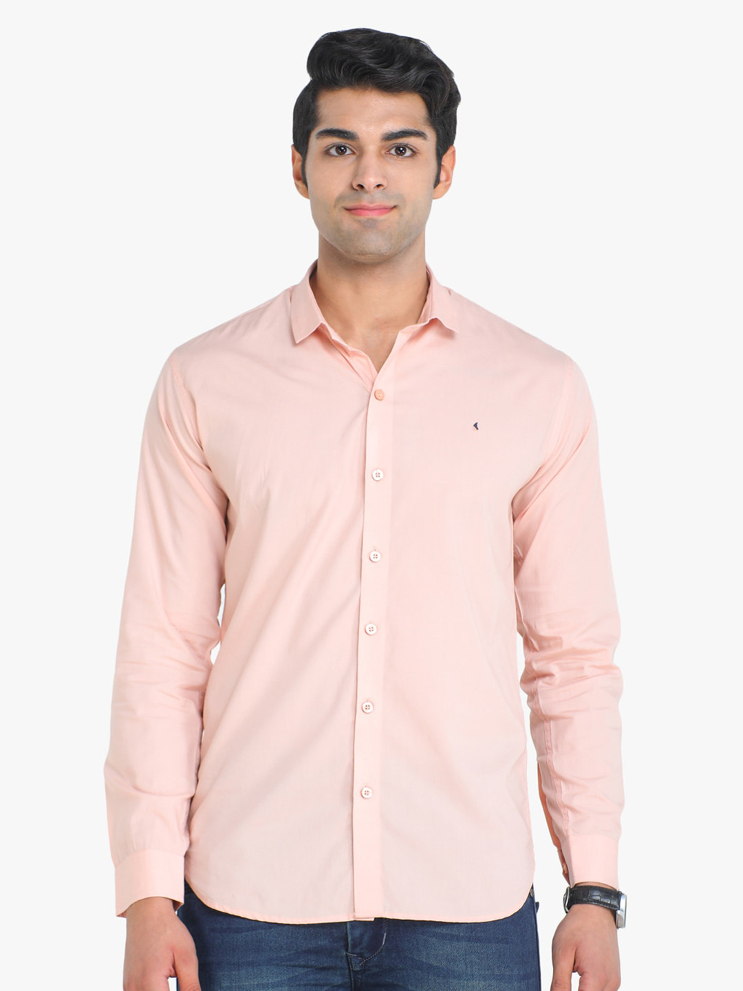 

COLVYNHARRIS JEANS Men Peach Slim Fit Casual Shirt
