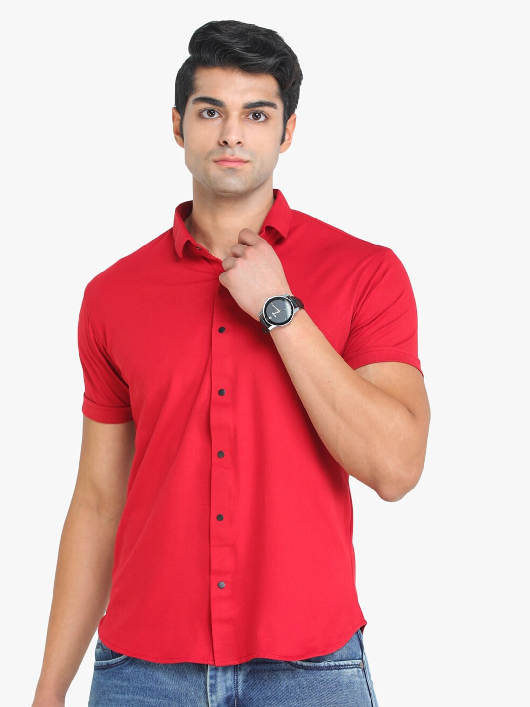 

COLVYNHARRIS JEANS Men Red Slim Fit Casual Shirt