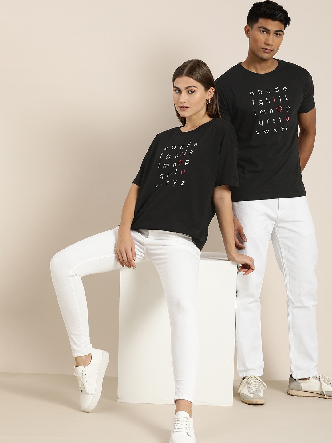 

ether Unisex Black & White Printed T-shirt