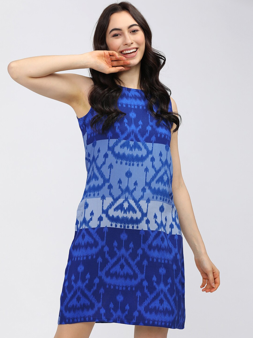 

Vishudh Navy Blue Sheath Dress