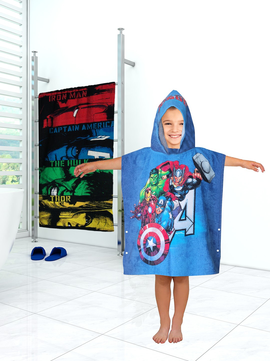 

Marvel Kids Multicoloured 2 Pc Avengers Hooded & Bath Towel Set, Multi