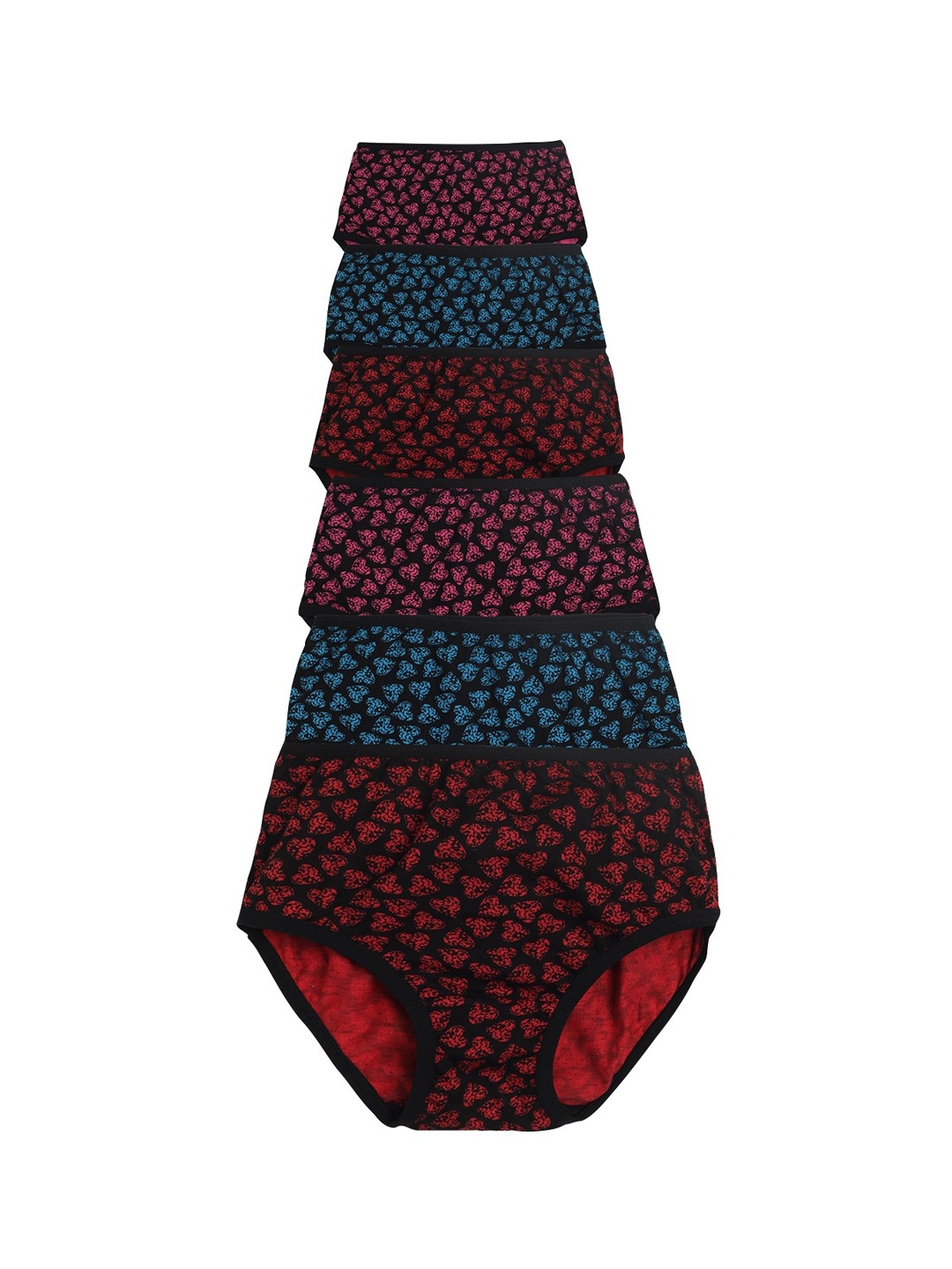 

Red Rose Girls Pack Of 6 Cotton Conversational Print Hipster Briefs BABY12PO6, Maroon