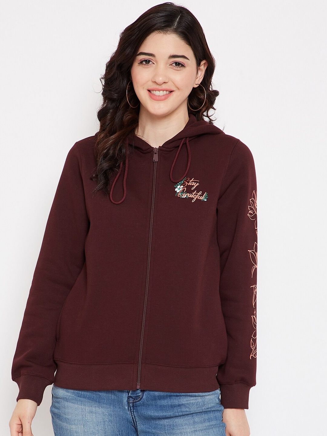 

Madame Women Maroon Sweatshirt