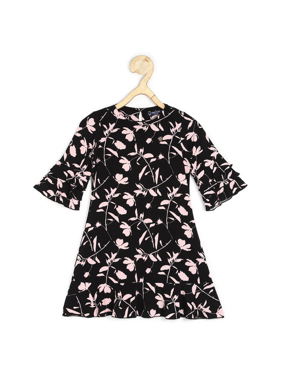 

Allen Solly Junior Black & Pink Floral A-Line Dress