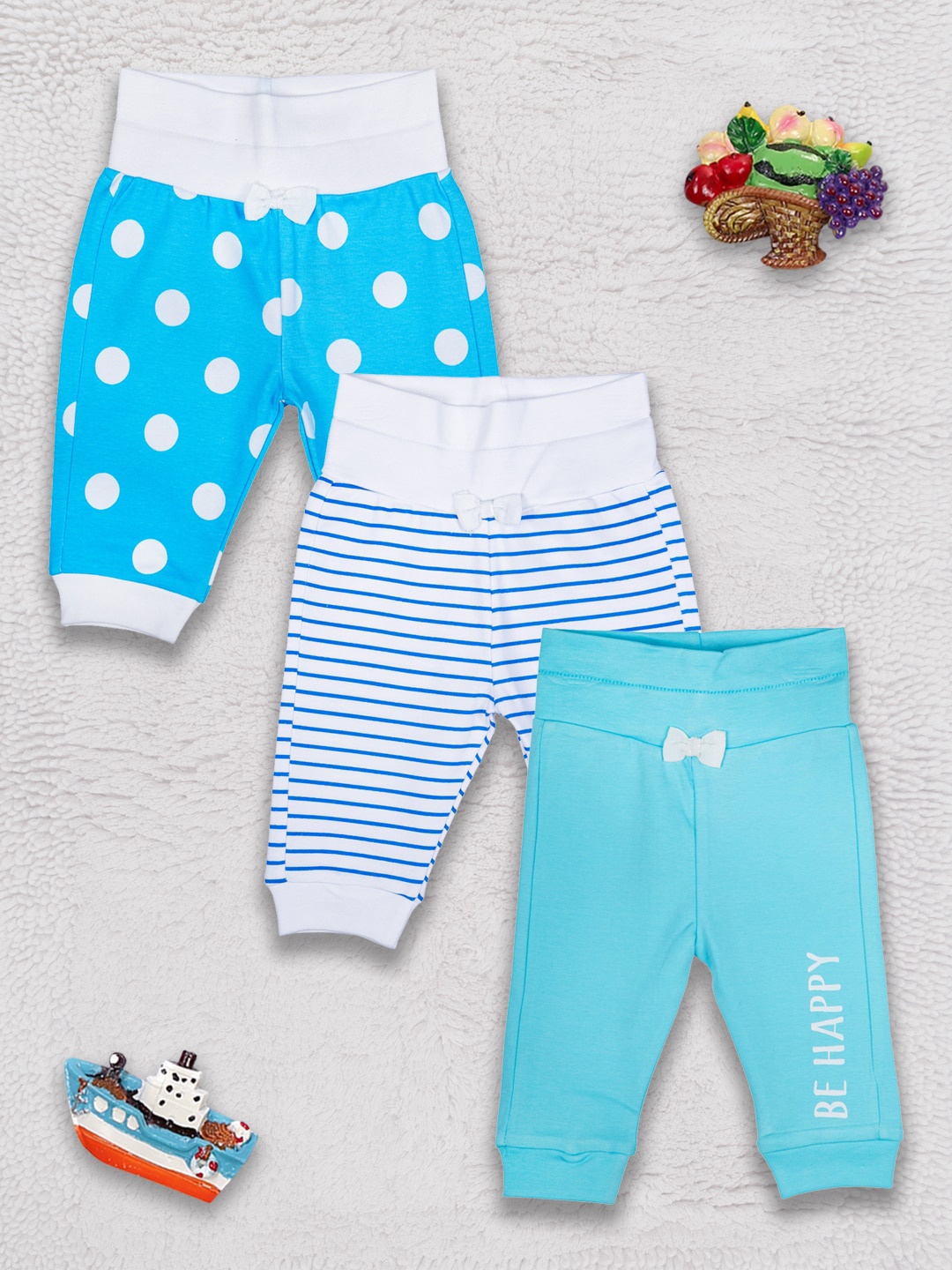 

MeeMee Girls Pack of 3 Full Length Leggings, Blue