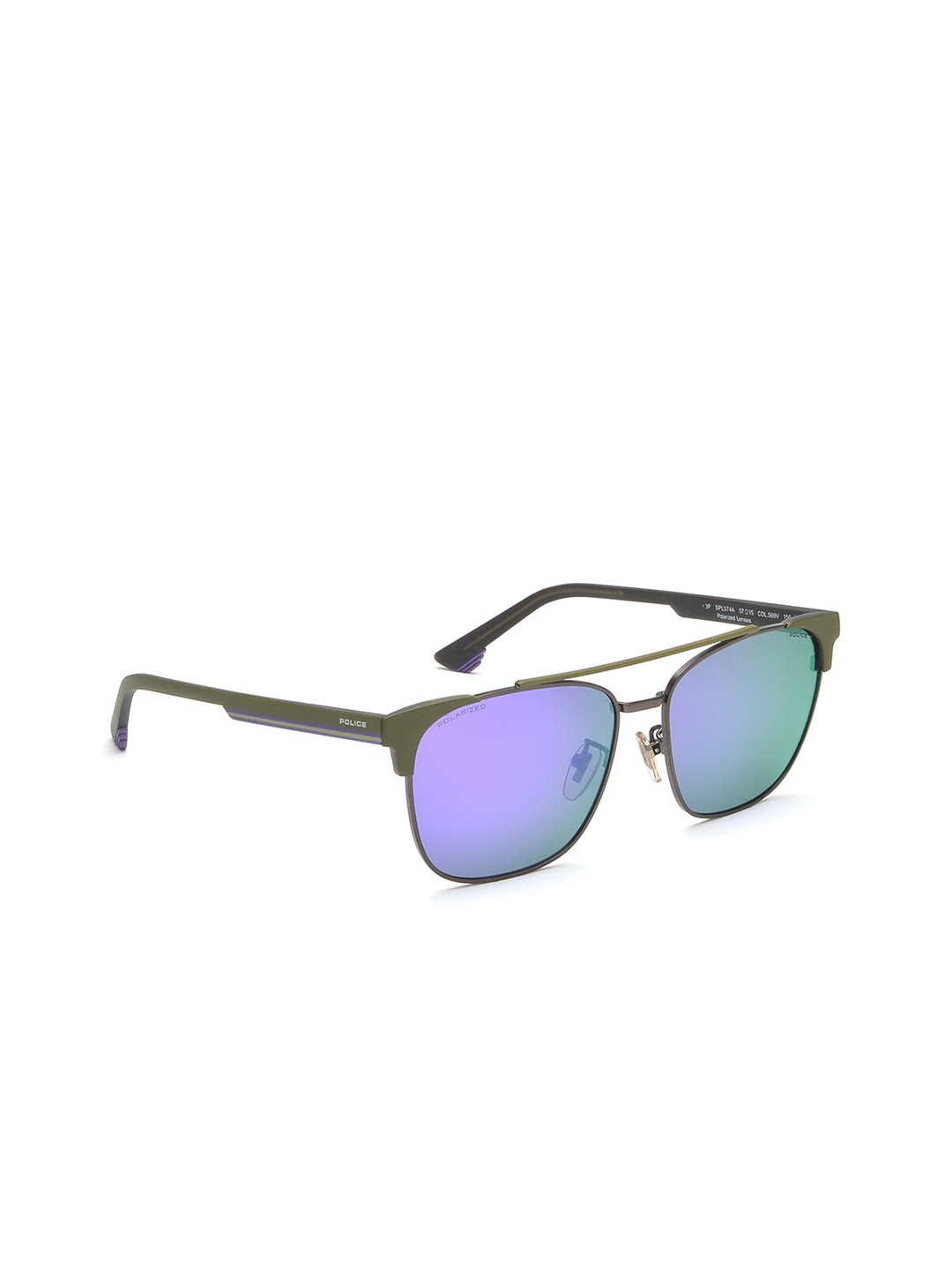 

Police Men Blue Lens & Green Square Sunglasses SPL574A57S69VSG