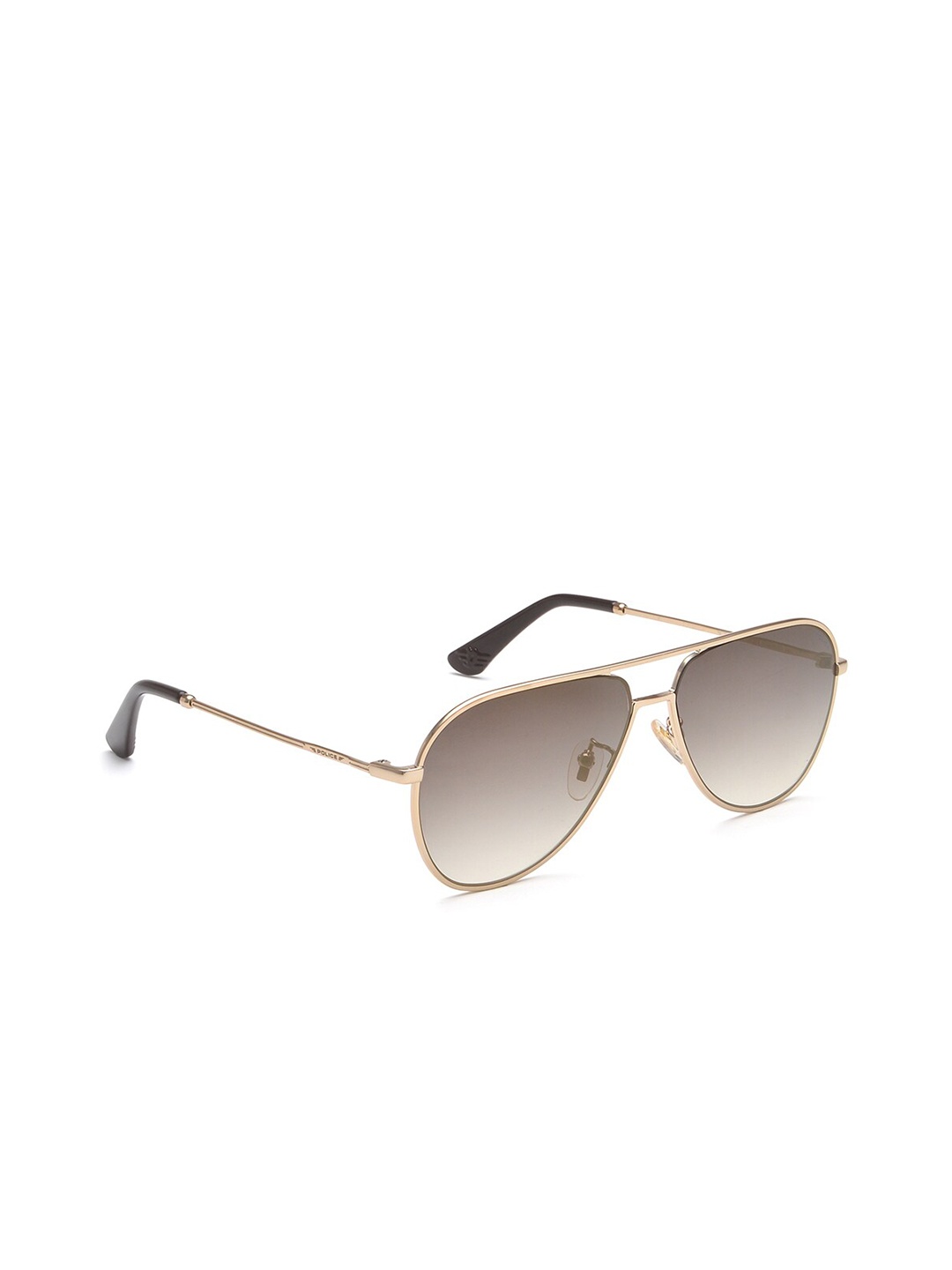 

Police Men Grey Lens & Gold-Toned Aviator Sunglasses with Polarised Lens