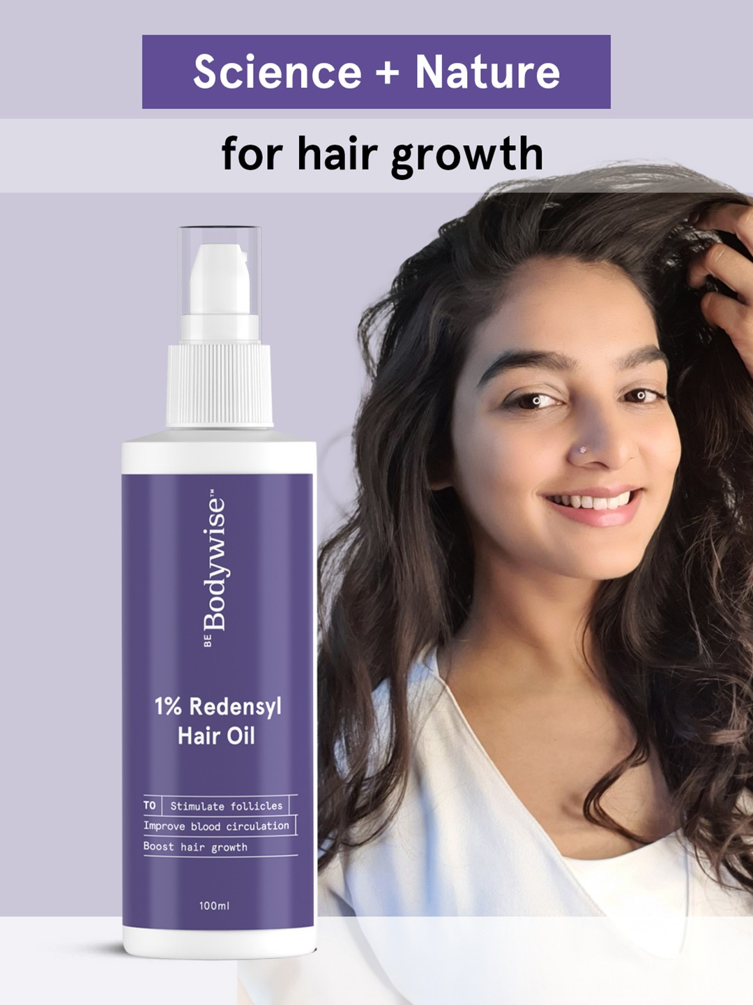 

Be Bodywise 1% Redensyl Hair Oil 100 ml, Purple
