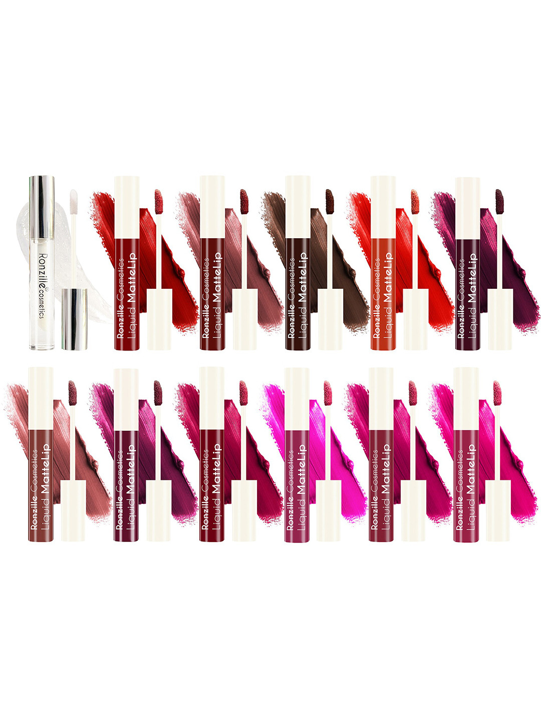 

Ronzille Multi Set of 12 Waterproof Liquid Lipstick