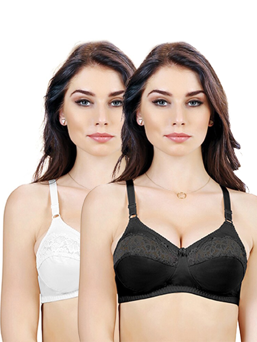 

GROVERSONS Paris Beauty Women's Cotton Full coverage Non-Padded Non-Wired Bra-PO2, White