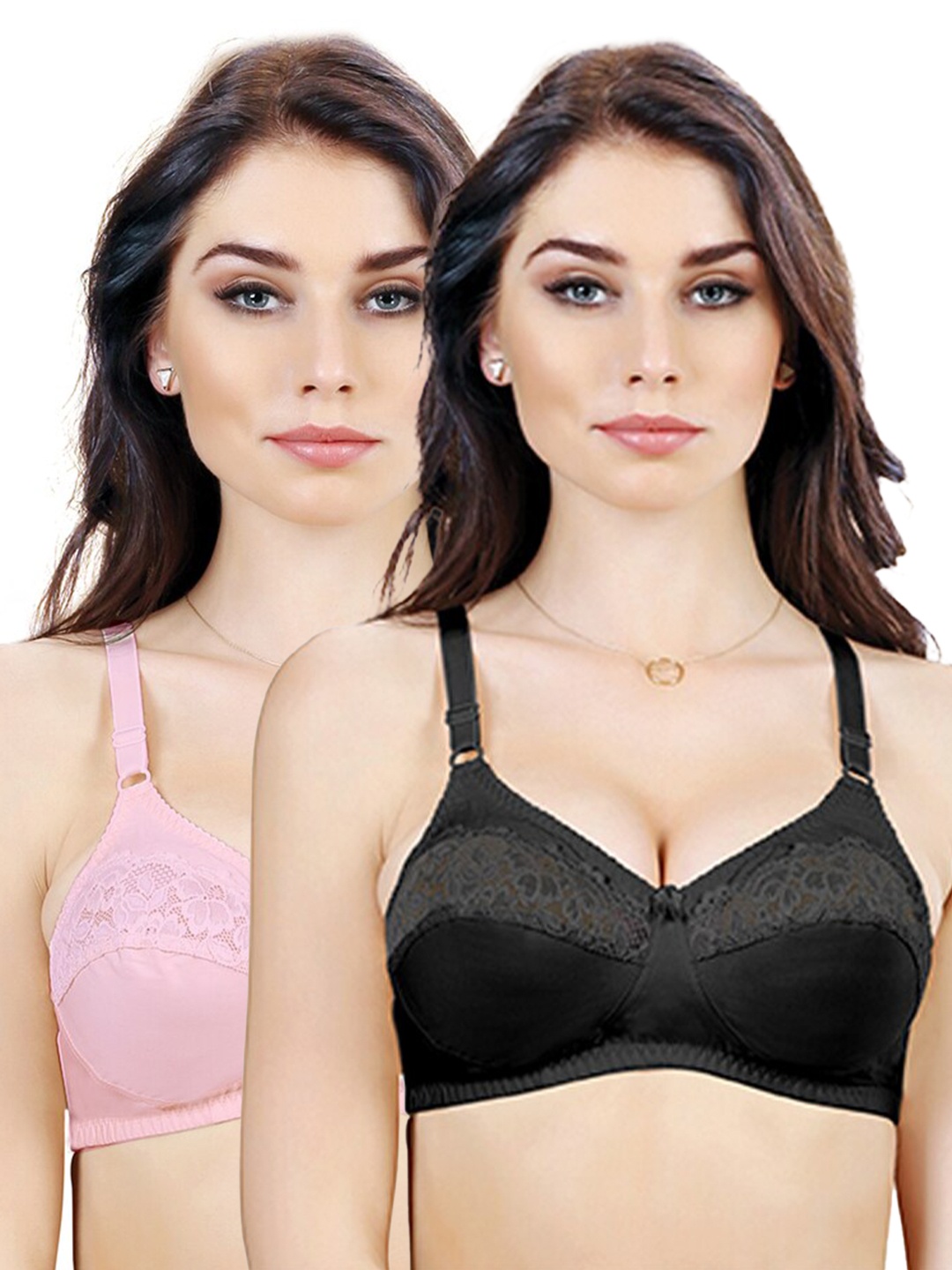 

GROVERSONS Paris Beauty Women's Cotton Full coverage Non-Padded Non-Wired Bra-PO2, Pink