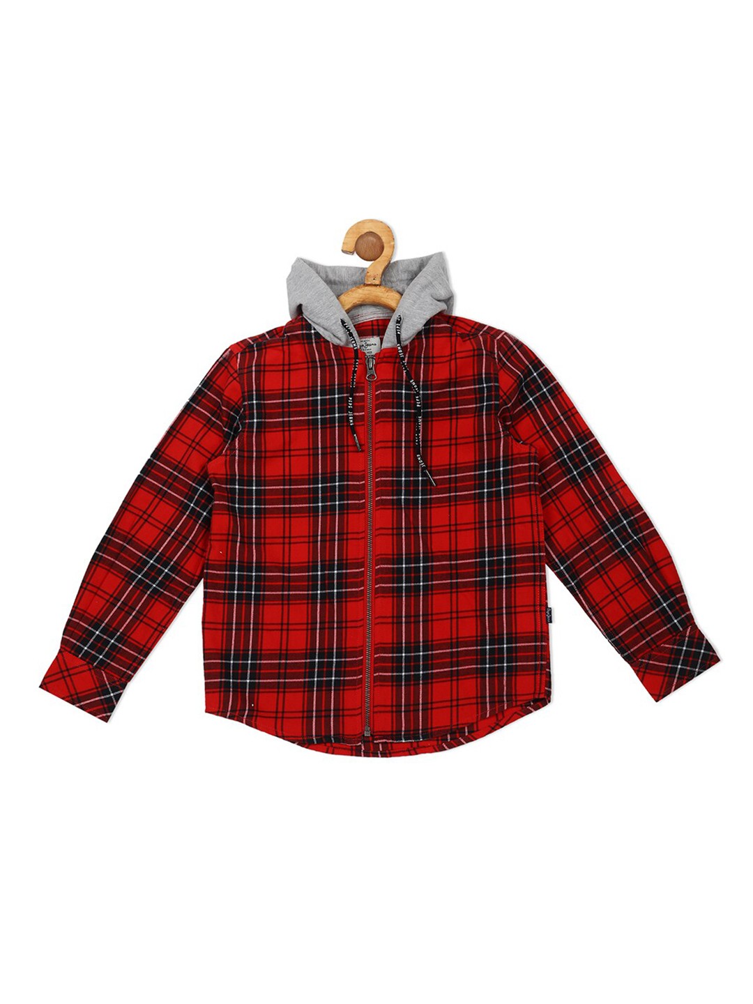 

Pepe Jeans Boys Red Tartan Checks Pure Cotton Casual Shirt