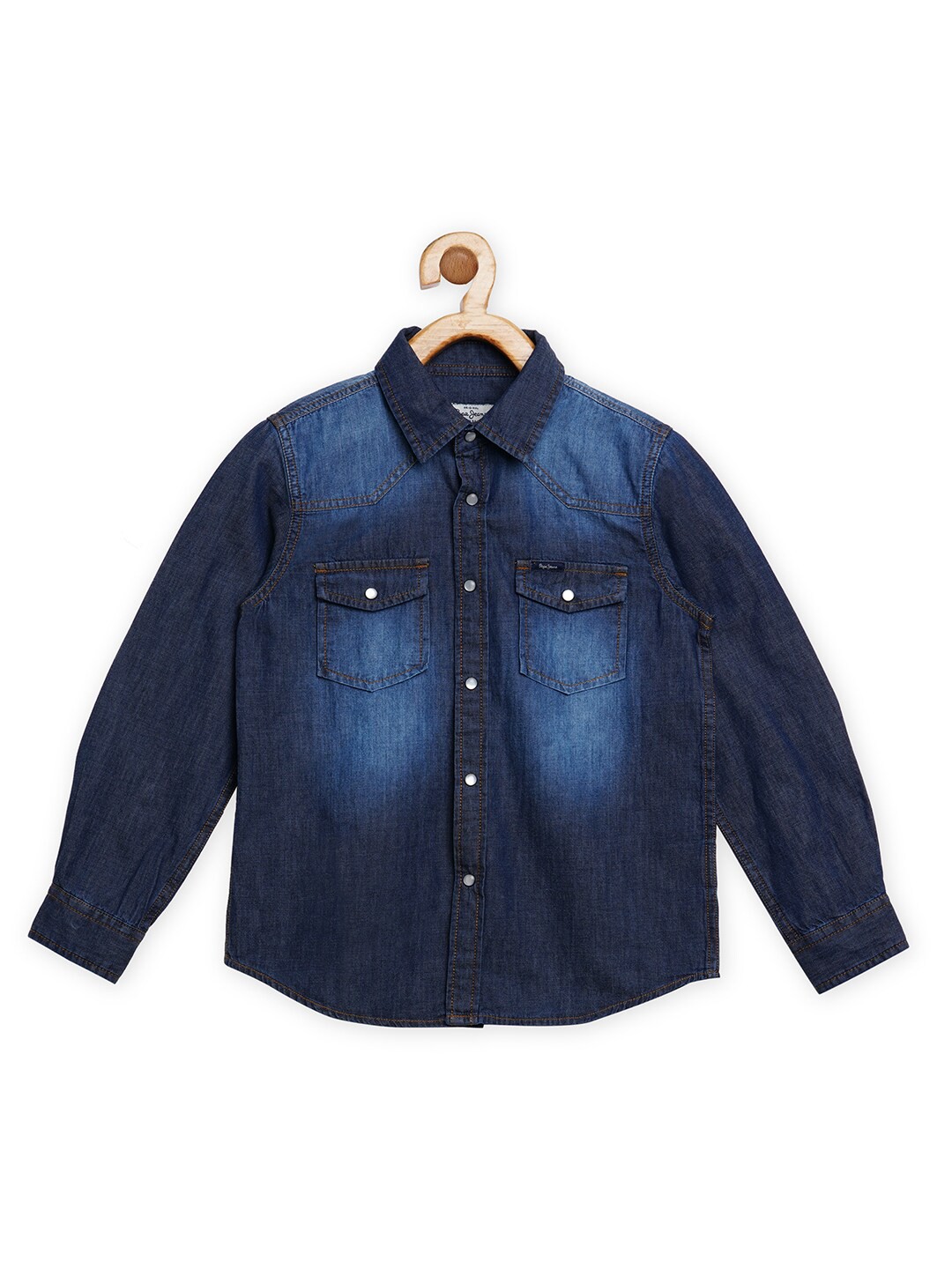 

Pepe Jeans Boys Blue Washed Denim Casual Shirt