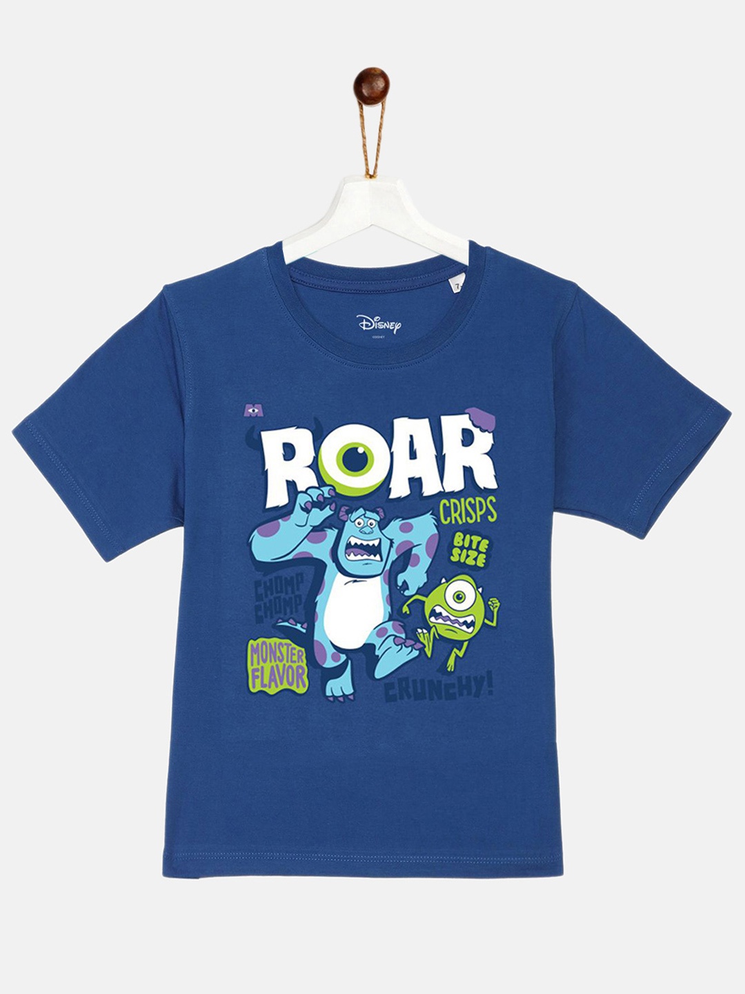 

YK Disney Boys Blue Monster Inc. Printed Cotton T-shirt