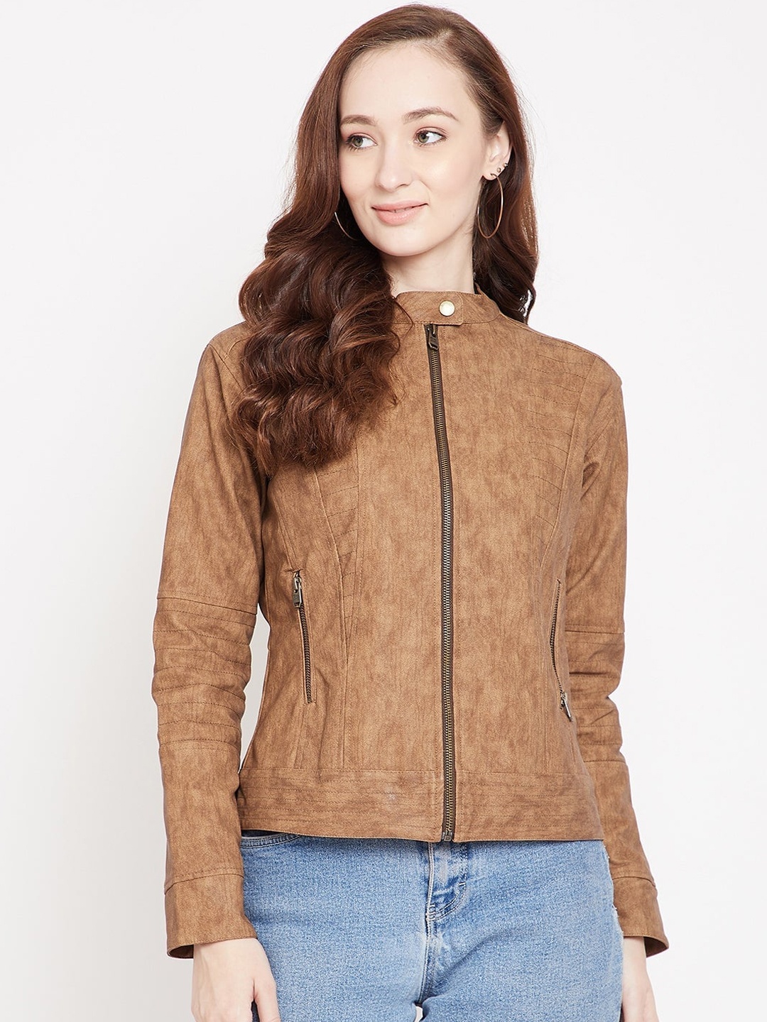 

JUMP USA Women Brown Floral Biker Jacket