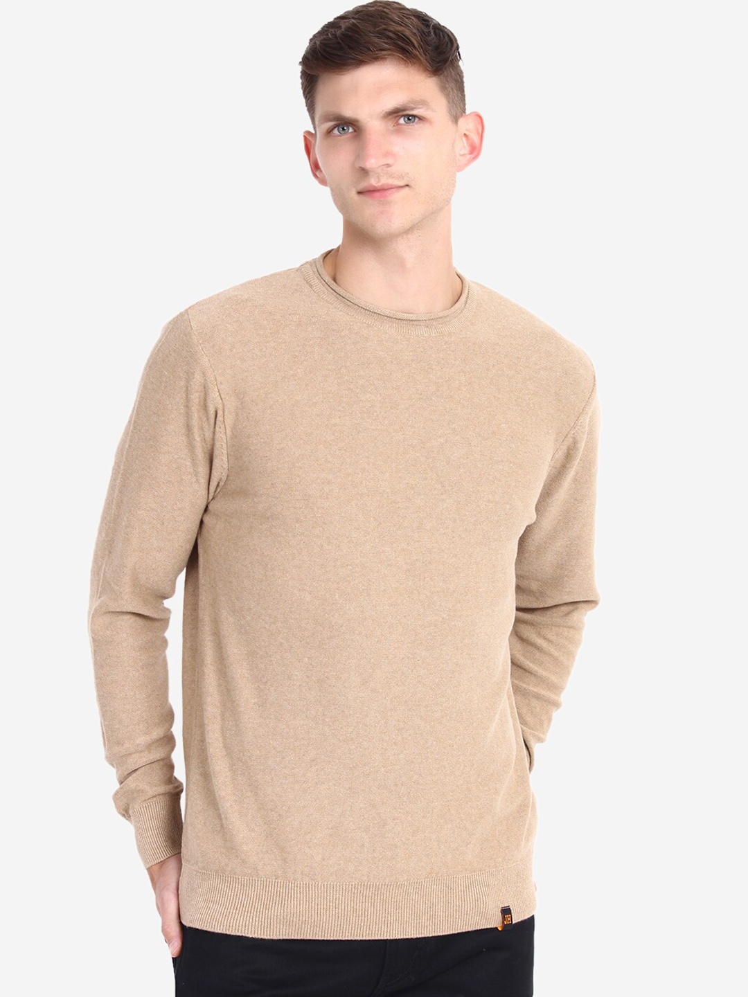 

JoE Hazel Men Tan Pure Cotton Pullover